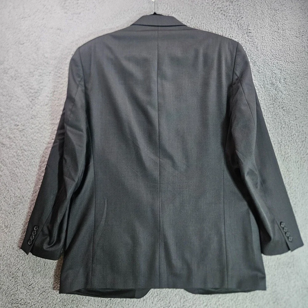 Ralph Lauren Suit Blazer Sport Coat Men 44L 100% Wool Textured‎ Gray